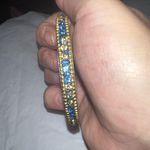 Hand Made in India Blue and Gold Sparkle Bangle Bracelet Blue Photo 2