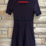 Boden Amelia Striped Fit & Flare Skater Wool Blend Knit Sweater Dress Navy Sz 8P Blue Photo 0
