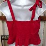 Gypsies & Moondust  Red Sleeveless Top with Bow Straps Photo 1