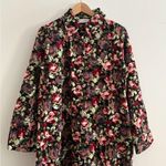 NWT Weili Zheng Velvet Floral Button Front Runway Maxi Dress Coat Duster Size L Pink Size L Photo 7