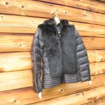 Dawn Levy NWT   Hooded Shearling Panel Coat Photo 5