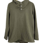 The North Face Womens Sweatshirt Green Fleece Snap Henley Hooded Large Photo 0