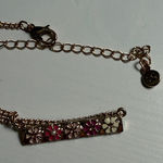 LC Lauren Conrad Lauren Conrad LC Elegant Pink and Gold Bar Necklace Floral Photo 0