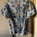 Absolute Blue and Brown floral scrub top 2x Photo 5