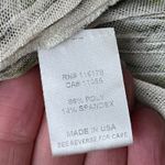 KOMAROV Crinkle Mesh Long Sleeve Shirt Medium Beige Green Retro Blouse Career Photo 4