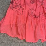 CRISTINA VERGANI Linen Tiered Sleeveless Button Front Midi Dress Salmon Medium Pink Photo 6