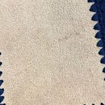 Vintage Knit Crochet Leather Suede Sleeveless Vest Button Up A930 Blue Size M Photo 3