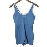 WILO Athletic Romper Bodysuit Blue White Ribbed Athleisure Shorts Size M Tennis Size M Photo 7