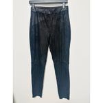 Free People  Black Faux Suede Fitted High Waisted Straight Legging size Small Photo 1