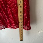 Daytrip  Red Sequin Tank Top M Y2K Romantic Sheer Sparkle Party‎ Going Out Photo 7