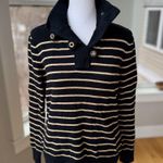 Ralph Lauren Lauren Black Gold Striped Mockneck Cotton Sweater Metallic Medium Photo 8