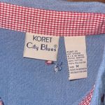 Koret city blues Blue Button Down Shirt with heart Print vintage grandma Size M Photo 2