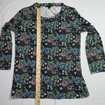 J.Crew Abigail Borg for  Top Womens XS Forest Green‎ Floral Prairie Shirt Photo 3