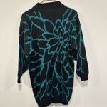 Vintage blue and purple floral tunic, sweater, women’s size large! Black Photo 3