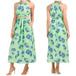 Likely  Karrica Maxi Dress Green Blue Floral Print Cut Out Halter Size 8 NEW Photo 1