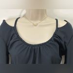 Free People  Movement Hot Tip Layer Crop Top Long Sleeve Ruched Black Large Yoga Photo 6