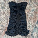 Lucy in the Sky Metallic Ruched Strapless Dress in Navy Size Medium Photo 1