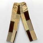 PacSun Womens Brown Corduroy Patchwork Elastic Waist Straightleg Jeans Small Photo 0