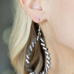 Paparazzi Striking Resplendence Silver Earrings (291) Photo 0