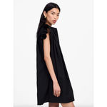 Madewell Flutter Sleeve Button Front Mini Dress Poplin Black Relaxed XS NWT Photo 3