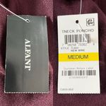 Alfani  Sweater Medium Wine Turtleneck Poncho Dolman Sleeves Oversized New Photo 6