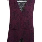 Steampunk Vampire Floral Burgundy Vest Button Front Lace Size L Red Size L Photo 0