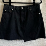 Topshop ‎ Women’s NWT Black Raw Hem Mini Jean Skirt Size 10 Photo 0