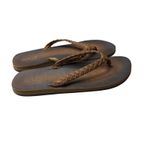 RDVOL Braided Brown Sandal Casual PU Beach Flip Flops Size 9 Womens Photo 4