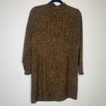 J. Crew Black Camel Dotted High Neck Dress Ruffle Sz 6 Photo 5