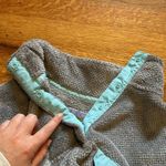 Jachs Jach’s Women’s Small Gray Teal Button Long Sleeve Textured Pullover Sweater Photo 9