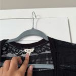 POL  Black Lace Long Maxi Cardigan Coverup Halloween Whimsy Goth Photo 3