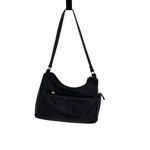 Aurielle Womens Leather Double Top Zippered Compartment‎ Shoulder Handbag Black Photo 2