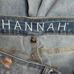 Hannah Women Size 14 Blue Denim Jeans Custom Gold Metallic Painted Accen Stretch Photo 6