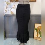 Beach Riot  Polly Crochet Knit Black Pull On Midi Skirt - Sz L 🧡🎀 Photo 3
