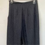Vintage Solid Black Lace Straight Leg Pants Size 8 Photo 8
