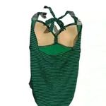 Merona Blue and Green  striped   one piece swimsuit  size medium Photo 1