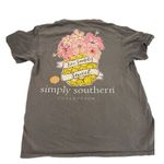 Simply Southern Shirt Short Sleeves Live Simply Sweet Pineapple Flowers Size M Photo 0