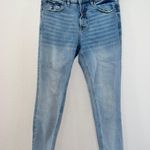 Kensie Jeans Light Wash The Ultimate High Rise Raw Hem Skinny Jeans Photo 0