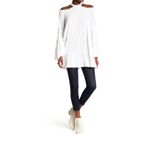 Free People  NEW‎ Drift Away Cold Shoulder Balloon Sleeves Tunic Dress Small Photo 1