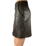 Lulus  Edgy Expression Dark Brown Faux Leather Vegan Pencil Mini Skirt Size M Photo 1