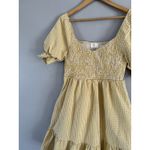 Allie Rose Yellow Gingham Smocked Dress Size Small Photo 5