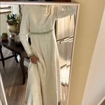Handmade Winter wonderland ivory Long Sleeve Dress with Green beaded Accents Size undefined Photo 1