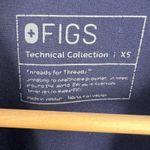 FIGS Technical Collection Scrub Top Navy Blue XS Logo Sleeve V-Neck Photo 2