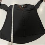 Susan Graver  Artisan‎ Black Beaded Sheer Long Sleeve Button Down Shirt Size 10 Photo 7