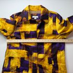Coldwater Creek Abstract Jacket Size 14 Yellow Purple Artsy Boho Office Career Photo 9