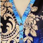 NWT ~ NORACORA Bohemian Bright Blue Paisley Boho Swimsuit Coverup ~ Size XS Photo 3
