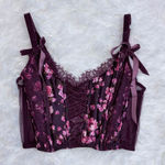 Victoria's Secret Victoria’s Secret Floral Lace Corset Top with Bows Photo 0