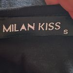 Milan Kiss Black Mesh Bodice Insert/Mesh Sleeves Blouse Top Size Small Photo 2