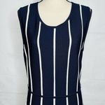 Calvin Klein Sweater Dress Size M Sleeveless Long Navy Blue Striped Photo 1