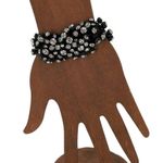 J.Crew Onyx Black Metal and Clear Crystal Jumble Jeweled Bracelet Photo 0